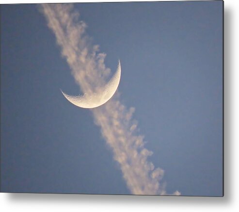 Arizona Metal Print featuring the photograph Gemini Crescent in Contrail by Judy Kennedy