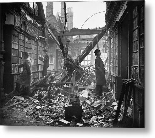 England Metal Print featuring the photograph Damaged Library by Central Press