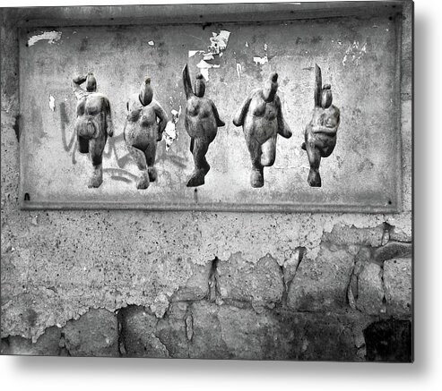 Venus Metal Print featuring the photograph Dancing Venus - Naked Crones Black and White by Andrea Kollo