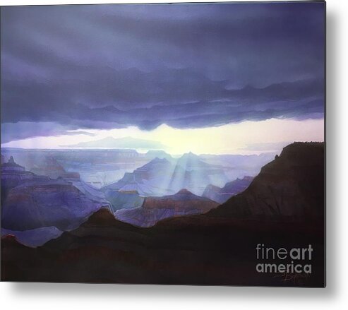 Grand Canyon National Park Metal Print featuring the painting Dawn's Early Light by Jerry Bokowski