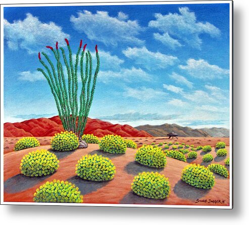 Desert Metal Print featuring the painting Desert Landing by Snake Jagger