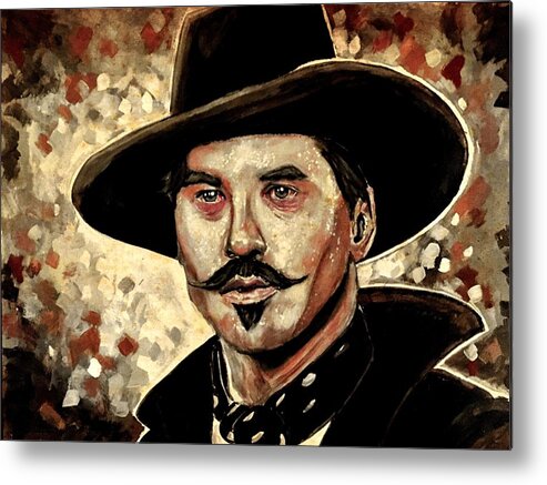 Doc Holliday Metal Print featuring the painting Doc Holliday by Joel Tesch