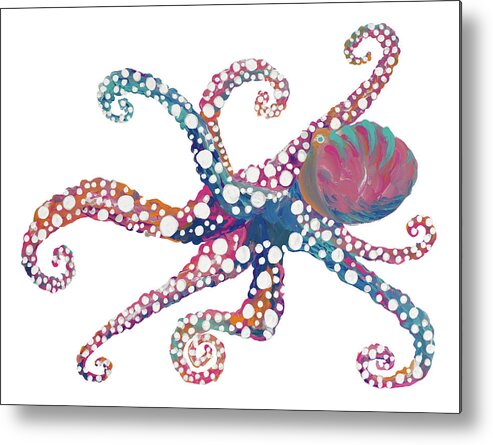 Octopus Metal Print featuring the painting Dotted Octopus II by Gina Ritter