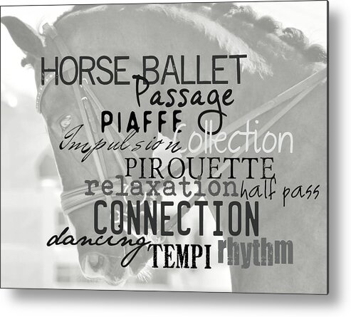 Acceptance Metal Print featuring the photograph DOUBLE BRIDLE quote by Dressage Design