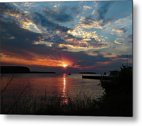 Sunset Metal Print featuring the photograph Eagle Harbor Summer Sunset by David T Wilkinson