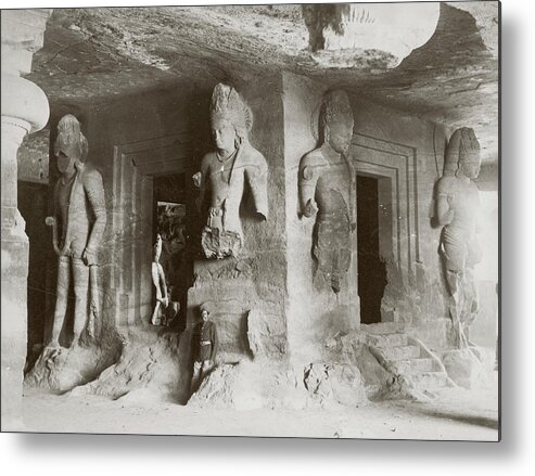 Hinduism Metal Print featuring the photograph Elephanta Caves by Hulton Archive