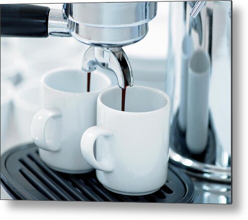 Temptation Metal Print featuring the photograph Espresso Machine Making Coffee by Adam Gault