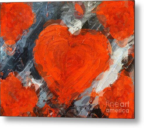 Hearts Metal Print featuring the painting Eye Heart You by Bill King