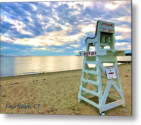 Lifeguard Stand Metal Print featuring the photograph Fairfield CT Lifeguard by Tom Johnson