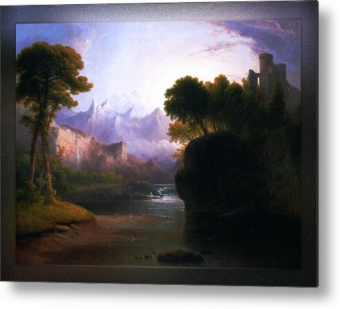 Fanciful Landscape Metal Print featuring the painting Fanciful Landscape By Thomas Doughty by Rolando Burbon
