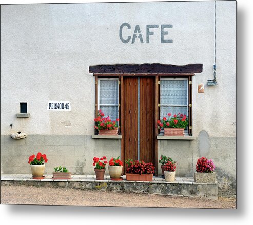Alcohol Metal Print featuring the photograph French Village Cafe by Pidjoe
