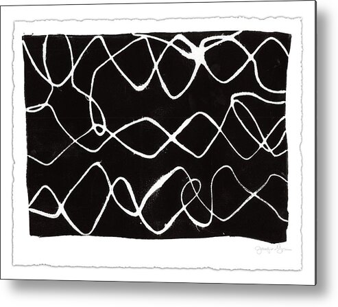 Abstract Metal Print featuring the painting Frequency Vi by Jennifer Goldberger