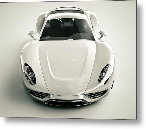 Viewpoint Metal Print featuring the photograph Front View Of A Sports Car by Mevans