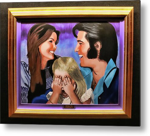Graceland Metal Print featuring the photograph Graceland - Elvis , Priscilla, and Lisa Marie by Allen Beatty
