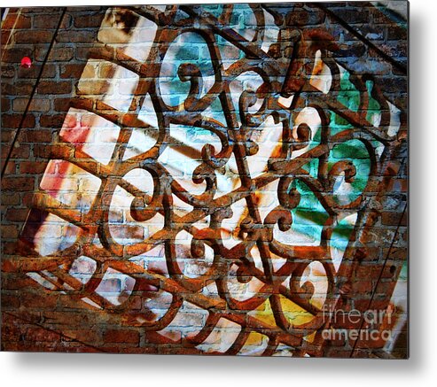 Abstract Metal Print featuring the photograph Grate Abstract by Carol Groenen