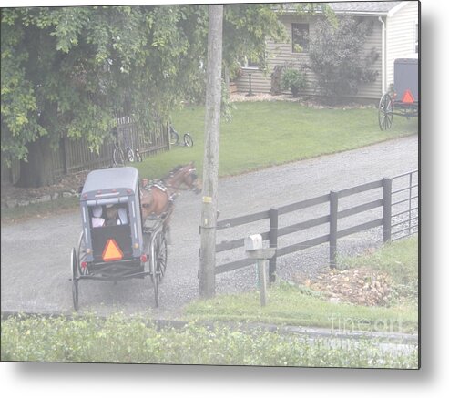Amish Metal Print featuring the photograph Heading to a Sunday Gathering by Christine Clark