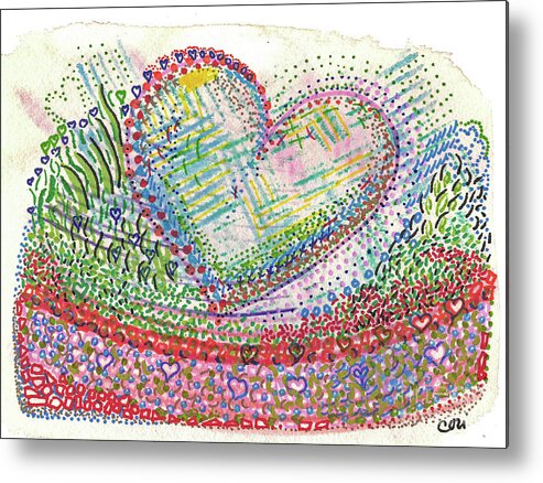 Heart Metal Print featuring the painting Heart in a Basket by Corinne Carroll