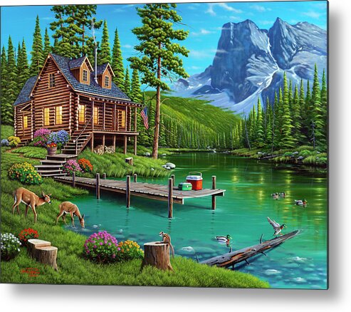 Hidden Harmony Metal Print featuring the painting Hidden Harmony by Geno Peoples