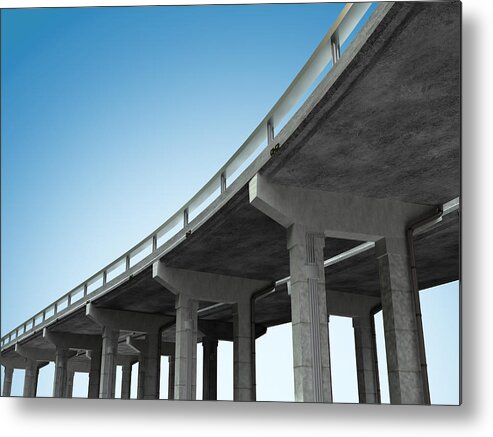 Curve Metal Print featuring the photograph Highway Bridge by Adventtr