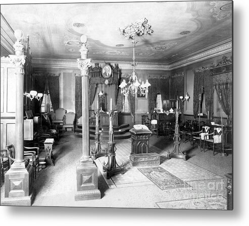 Rug Metal Print featuring the photograph Interior Of Freemason Assembly Room by Bettmann
