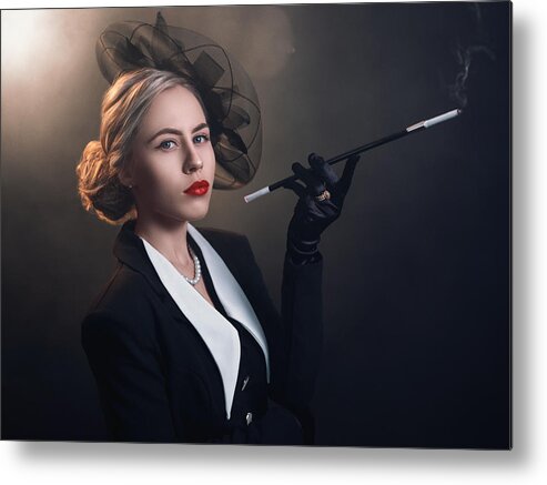 60s Metal Print featuring the photograph Lady With A Cigarette by Martin Lee