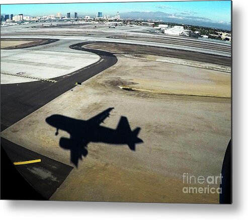 Las Vegas  Mccarron International Metal Print featuring the photograph Landing in Sin by Darcy Dietrich