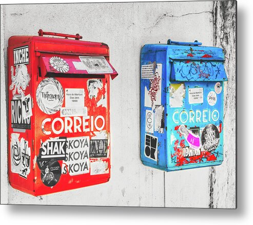Double Metal Print featuring the photograph Letterboxes' redundancy by Micah Offman