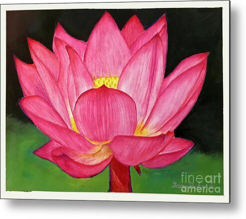 Gary Metal Print featuring the painting Lotus Flower by Gary F Richards