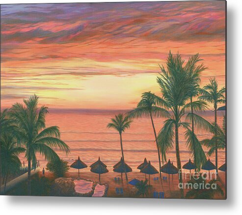 Beach Metal Print featuring the painting Mazatlan Sunset by Aicy Karbstein