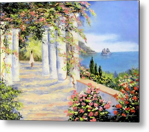 Flowers Metal Print featuring the painting Mediterranean Stroll by Joel Smith