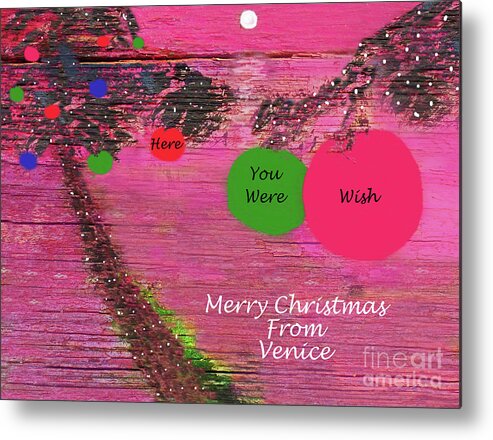 Abstract Metal Print featuring the mixed media Merry Christmas from Venice 300 by Sharon Williams Eng