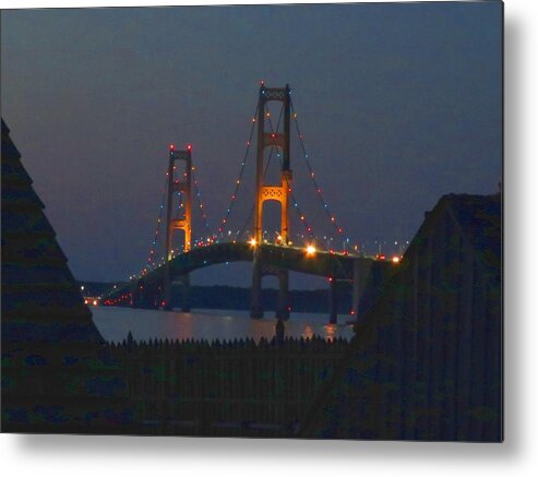 Mackinac Bridge Metal Print featuring the photograph Mighty Mac from Fort Michilimackinac by Keith Stokes
