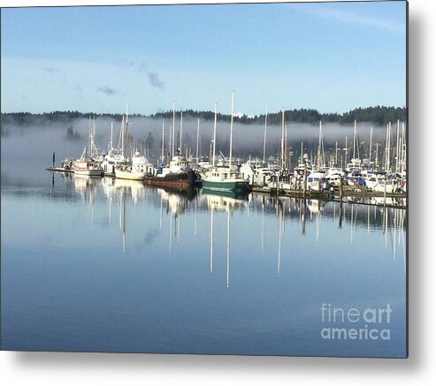 Liberty Metal Print featuring the photograph Misty Liberty Bay by Aicy Karbstein