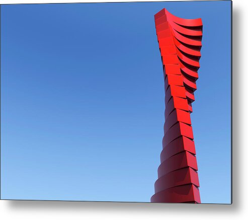 Built Structure Metal Print featuring the photograph Modern Helical Architectural Building by Raycat