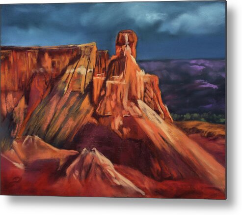 Red Rocks Metal Print featuring the painting Monsoon Season by Sandi Snead
