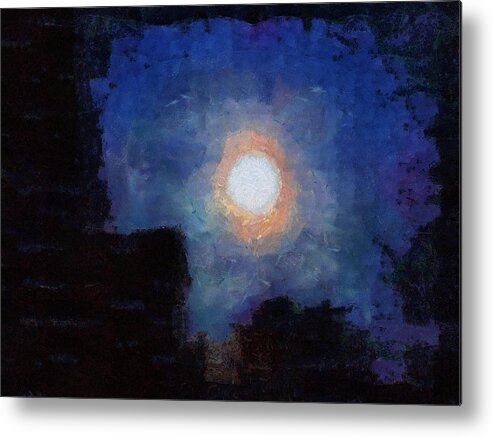 Moon Metal Print featuring the mixed media Moonscape by Christopher Reed
