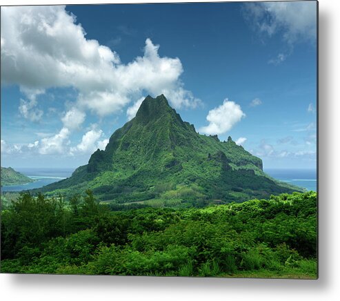 Scenics Metal Print featuring the photograph Moorea Island Mount Roto Nui Volcanic by Mlenny
