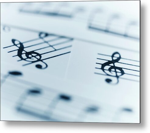 Sheet Music Metal Print featuring the photograph Music Sheets by Adam Gault