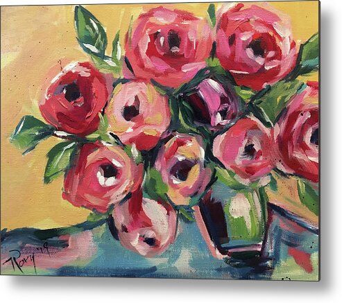 Roses Metal Print featuring the painting New Roses by Roxy Rich