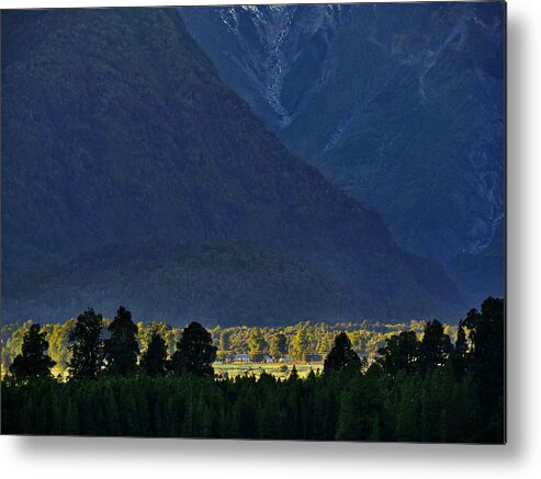 New Zealand Metal Print featuring the photograph New Zealand Alps Foothills Sunrise by Steven Ralser