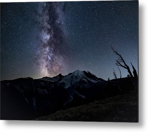 Mount Rainier Metal Print featuring the photograph Night Glory by Judi Kubes