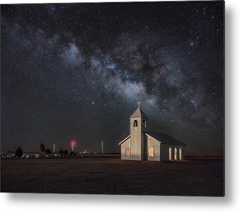 Milky Way Metal Print featuring the photograph Nighttime at The Chapel by James Clinich