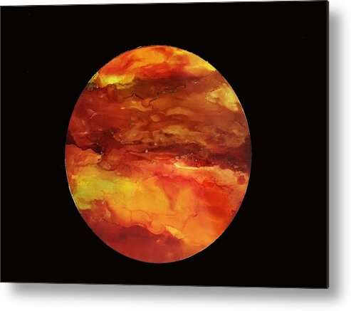 October Metal Print featuring the painting October Moon by Diane Maley