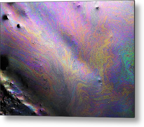 North Rhine Westphalia Metal Print featuring the photograph Oil Patterns On Water by Sunny