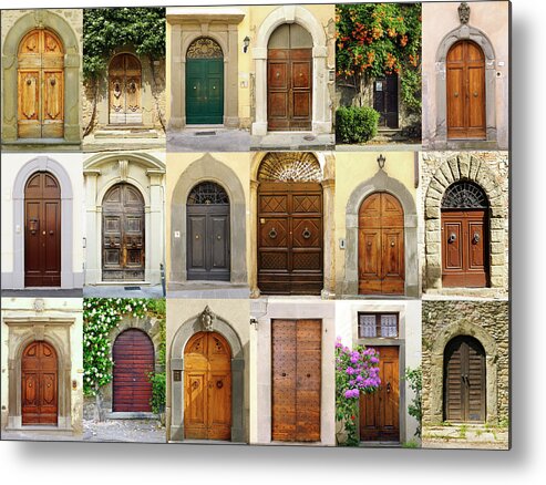 Arch Metal Print featuring the photograph Old Italian Doors Collection,chianti by Lisa-blue