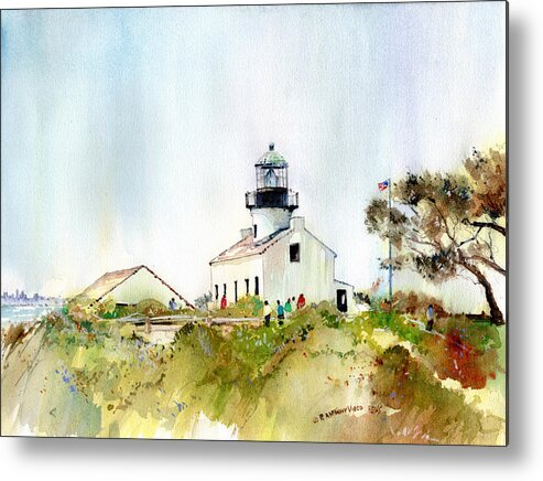 Visco Metal Print featuring the painting Old Point Loma Light by P Anthony Visco
