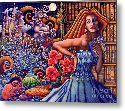 Tropical Fish Metal Print featuring the painting Once Upon A Dream... by Amy E Fraser