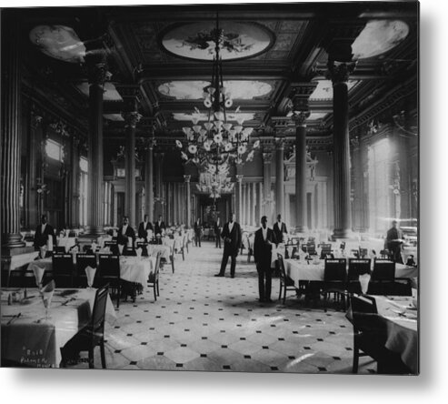 1880-1889 Metal Print featuring the photograph Palmer House Grand Dining Room by Chicago History Museum
