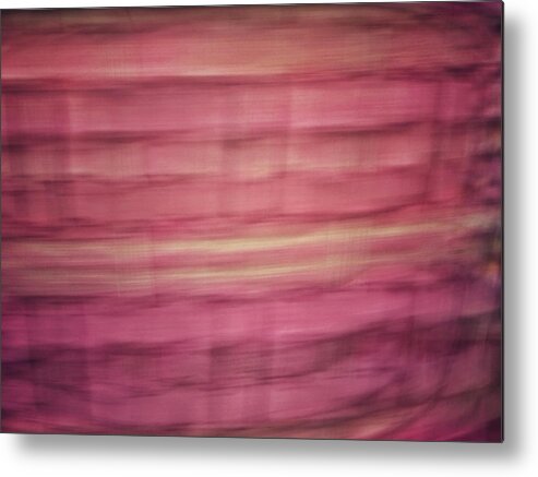 Abstract Metal Print featuring the photograph Pastel lined abstract background of pinks, oranges and yellows by Teri Virbickis