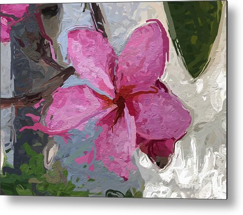 Pink Plumeria Metal Print featuring the photograph Pink Plumeria Surprise by Carol Riddle